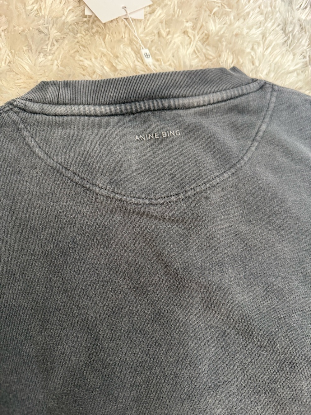 NWT Anine Bing Womens Sweatshirt University Chicago Washed Black Sz XL - Picture 6 of 11